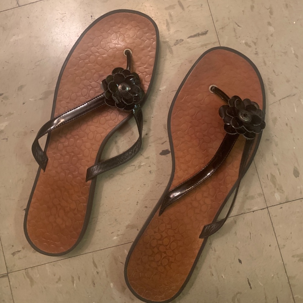Coach flipflops, sz 11M, used but good condition
